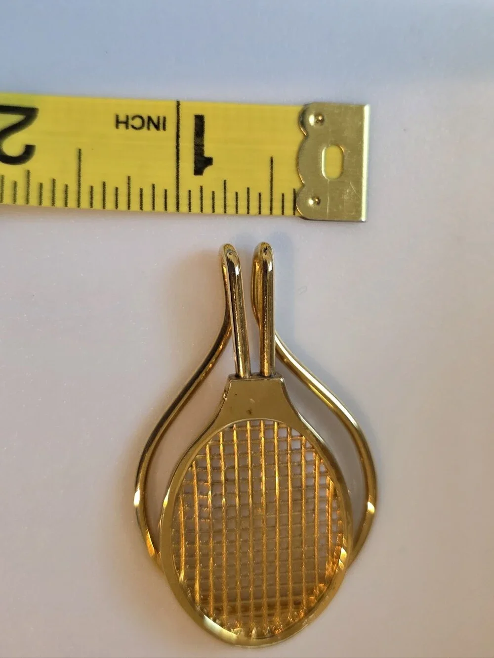 Vintage Gold-Tone Tennis Racket Pin/Clip